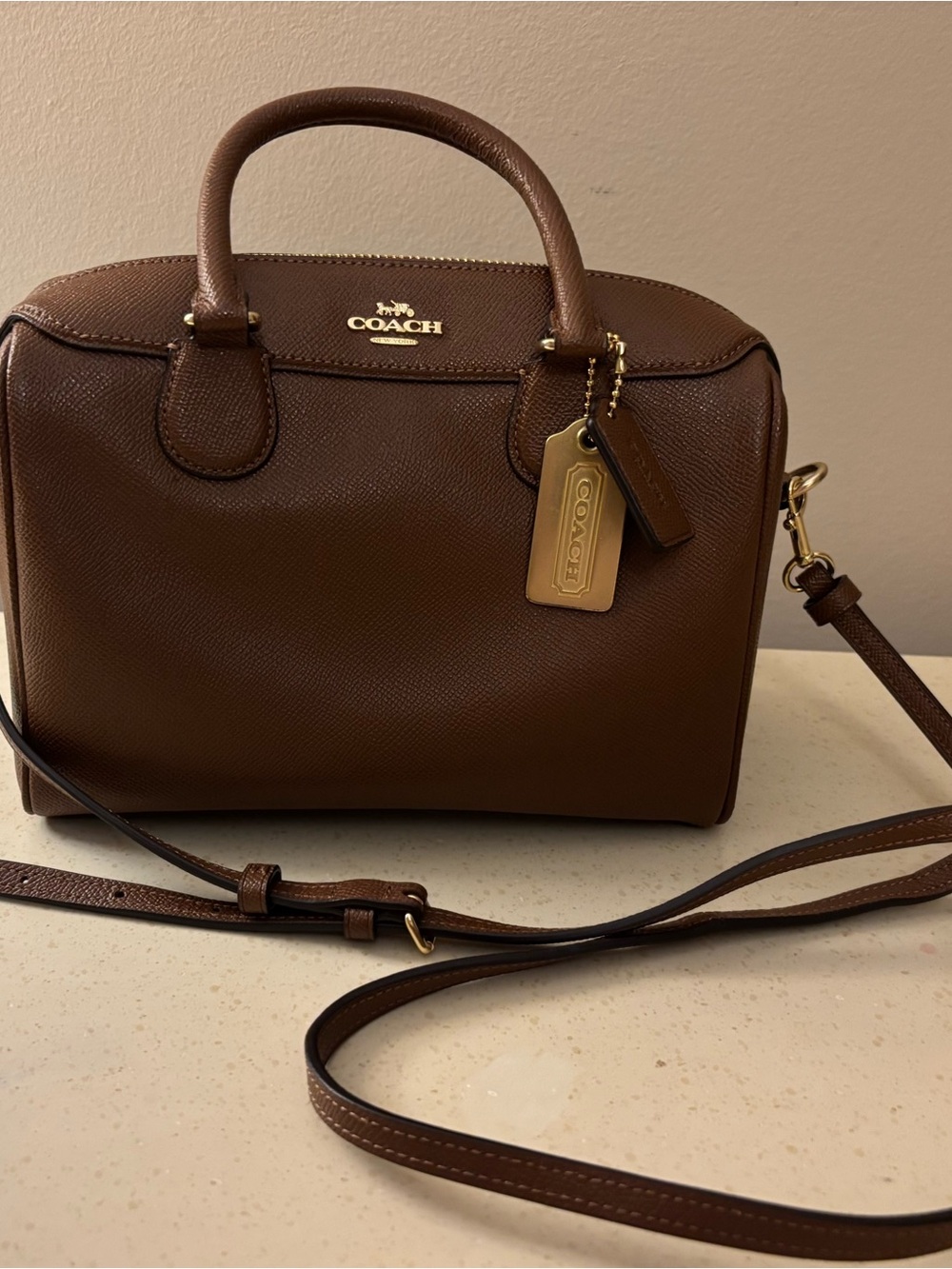 Coach Brown Faux Leather “Rohan” Satchel/Purse